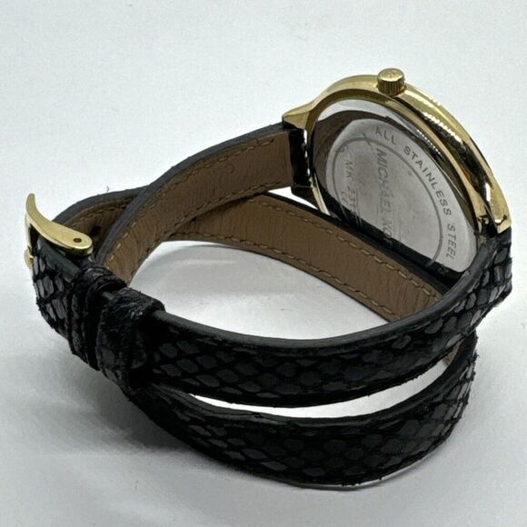 Michael Kors Runway MK2315 Women\'s Black Leather Analog Dial Quartz Watch AEA272 main image 8